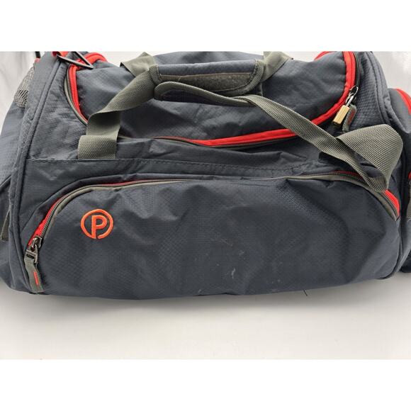 24" Protégé Carry On Travel Duffel Bag - Grey and Orange Gym Bag - Picture 2 of 12